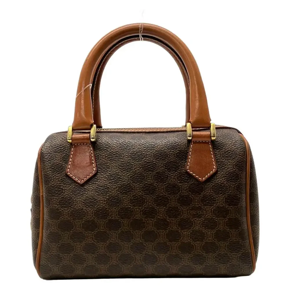Celine Macadam Handbag Dark Brown PVC Leather